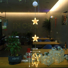 Load image into Gallery viewer, Christmas 3Pcs LED Star Hanging Lights For Home Decor Suction Cup Battery Powered