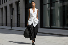 Load image into Gallery viewer, Women's Tie-Front V-Neck Sleeveless Top & Wide-Leg Pants Set
