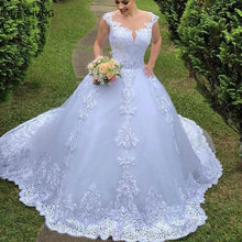 Load image into Gallery viewer, Vintage Lace Wedding Dress - White Bridal Gown with Elegant Lace Detail