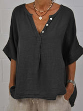 Load image into Gallery viewer, Women's V-Neck Button-Up Shirt