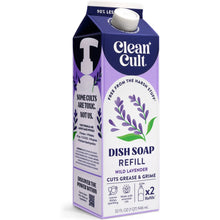 Load image into Gallery viewer, Cleancult Wild Lavender Dish Soap Refill – 32 Fl Oz | Grease-Fighting, Plant-Based, Non-Toxic, Eco-Friendly with Recyclable Packaging