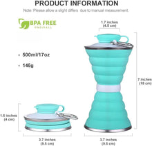 Load image into Gallery viewer, 500ML Foldable Silicone Water Bottle: Ultimate Travel Companion!