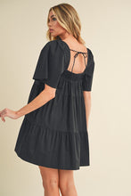 Load image into Gallery viewer, Square Neck Half Sleeve Tiered Summer Dress For Women–Elegant & Flattering with Ruched Detail & Chic Tiered Design
