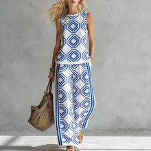 Load image into Gallery viewer, Women's Sleeveless Printed Tank Top & Wide-Leg Pants Two-Piece Set