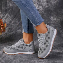 Load image into Gallery viewer, Floral Print Lace-Up Sneakers – Comfortable Canvas Shoes