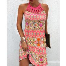 Load image into Gallery viewer, Fashion Print Dress Casual Halterneck Dresses For Women Summer Clothes