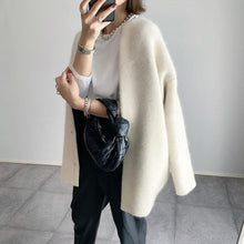 Load image into Gallery viewer, Women’s Wool-Like Oversized Coat — Solid Color, Long Sleeve Button-Up Trench