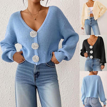Load image into Gallery viewer, Women’s Knitted Crochet Cardigan