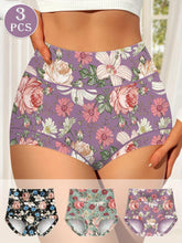 Load image into Gallery viewer, 3pcs High Waisted Panties Women's Panties Tummy Tightening and Hip Lifting Printed Patterns Comfortable Fit