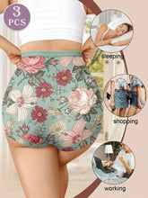 Load image into Gallery viewer, 3pcs High Waisted Panties Women's Panties Tummy Tightening and Hip Lifting Printed Patterns Comfortable Fit