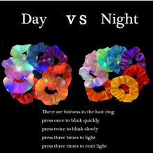 Load image into Gallery viewer, 3Pcs New Arrival Girls LED Luminous Scrunchies Hairband Ponytail Holder Headwear Elastic Hair Bands Solid Color Hair Accessories Ponytail Holder Accessories for Women And Girls