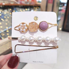 Load image into Gallery viewer, 3pcs/Set Fashion Hair Clips Women Girls Elegant Pearls Geometric Hairpin Sweet Hair Ornament Barrette Headband Hair Accessories For Women