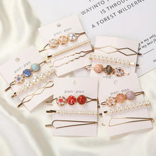 Load image into Gallery viewer, 3pcs/Set Fashion Hair Clips Women Girls Elegant Pearls Geometric Hairpin Sweet Hair Ornament Barrette Headband Hair Accessories For Women