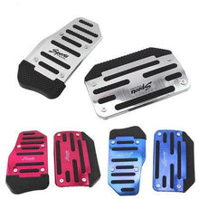 Load image into Gallery viewer, 3Pcs/Set Universal Aluminum Manual Transmission Non-Slip Car Pedal Cover Set Kit Pedals Red Blue Silver Car Vehicle Sports Accelerator Brake No Drill Non-Slip Performance Car Rest Pedal Brake Auto Sports Gas Fuel Petrol Clutch Brake Pad Auto Accessories