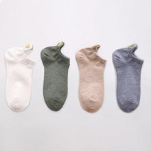 Load image into Gallery viewer, 4 Pairs Fashion Socks New Spring Cotton Non-Slip No-Show Boat Socks Novelty Girls Cute Heart Embroidery Casual Funny Ankle Socks Pack For Women