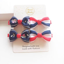 Load image into Gallery viewer, 4 PCS New Cute Classic All-match Small Bowknot Girls Hair Clips Kids Hairpins Children Hair Accessories Princess Headwear Fashion Hairgrips Accessories For Party