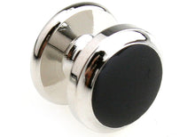 Load image into Gallery viewer, 4 Silver Black Shirt Studs
