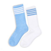 Load image into Gallery viewer, 4 Stripe Casual Crew Socks 2-Pack