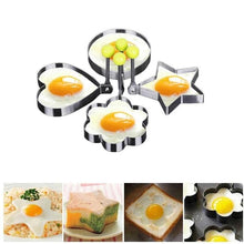 Load image into Gallery viewer, 4 Style Stainless Steel Egg Shaper Pancake Mould Omelette Mold Heart Shape Frying Egg Cooking Tool Kitchen Accessories Gadget Stainless Steel Fried Egg Ring Mold Omelette Pancake Rings Cute Shape Egg Mold Cooking Tools