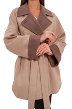Load image into Gallery viewer, Sandro Cashmere Blend Overcoat in Beige