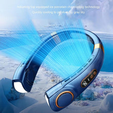 Load image into Gallery viewer, 4000mAh Hanging Neck Fan USB Handheld Mute LED Digital Display Leafless Mini Electric Fan with LED Light 5 Gear Air Cooling Fans Digital Display Leafless Mini Electric Colorful Gear 5th Fan