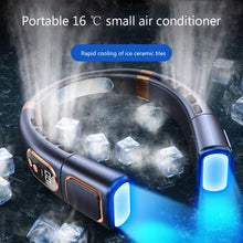 Load image into Gallery viewer, 4000mAh Hanging Neck Fan USB Handheld Mute LED Digital Display Leafless Mini Electric Fan with LED Light 5 Gear Air Cooling Fans Digital Display Leafless Mini Electric Colorful Gear 5th Fan