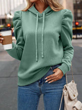 Load image into Gallery viewer, Minimalist Puff Sleeve Drawstring Hoodie