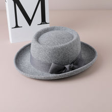 Load image into Gallery viewer, Vintage Bow British Retro Flat Top Hat for Women