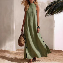 Load image into Gallery viewer, Sleeveless Midi Dress – Side Slits & Loose Fit