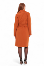 Load image into Gallery viewer, Windsor Classic Wraparound Cashmere Blend Overcoat in Cinnamon