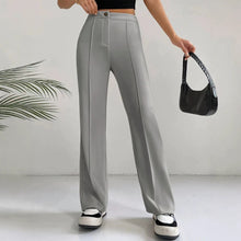 Load image into Gallery viewer, Women's High-Waisted Straight Flare Pants with Stitching Detail