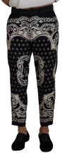 Load image into Gallery viewer, Dolce & Gabbana Black Silk Bandana Print Pants