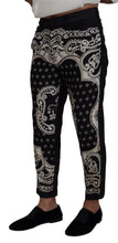 Load image into Gallery viewer, Dolce & Gabbana Black Silk Bandana Print Pants