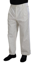 Load image into Gallery viewer, Dolce & Gabbana White Cotton Striped Formal Pants