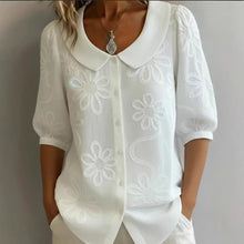 Load image into Gallery viewer, Women's Loose-Fit Retro 3D Embroidered Floral Shirt – Buttoned Casual Top