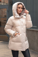 Load image into Gallery viewer, Arden Genuine Rex Rabbit Fur Down Insulated Coat
