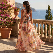Load image into Gallery viewer, Floral One Shoulder Waist-Cinched Beach Maxi Dress