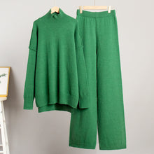 Load image into Gallery viewer, Women's Oversized High-Neck Sweater & Wide-Leg Knit Pants Set