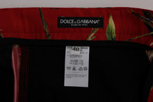 Load image into Gallery viewer, Dolce & Gabbana Red Silk Bird Print Dress Pants