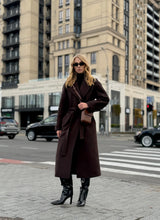 Load image into Gallery viewer, Emily Classic Wool Blend Overcoat in Rich Chocolate