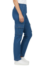 Load image into Gallery viewer, Women's Elastic Stretch Waist Casual Denim Pull-on Cargo Pants