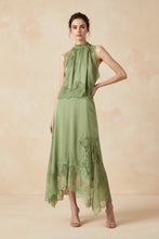 Load image into Gallery viewer, V-Neck Ruffle Waist Tank Top & Skirt Set – Elegant Hollow-Out Two-Piece