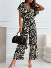 Load image into Gallery viewer, Animal Print Wide Leg Jumpsuit