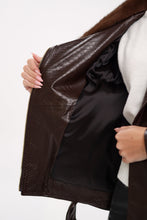 Load image into Gallery viewer, Genuine Mink Fur Embossed Leather Jacket