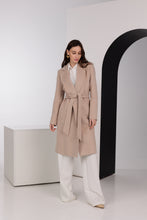 Load image into Gallery viewer, Geneva Classic Wraparound Wool Blend Overcoat in Beige