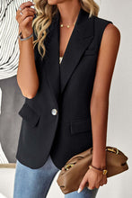 Load image into Gallery viewer, Women's Sleeveless Open-Front Vest Blazer – Work & Office Jacket