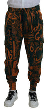 Load image into Gallery viewer, Dolce & Gabbana Multicolor Logo Print Silk Cargo Jogger Pants