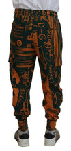 Load image into Gallery viewer, Dolce & Gabbana Multicolor Logo Print Silk Cargo Jogger Pants