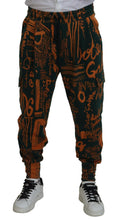 Load image into Gallery viewer, Dolce & Gabbana Multicolor Logo Print Silk Cargo Jogger Pants
