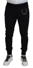 Load image into Gallery viewer, Dolce & Gabbana Black Wool Horseshoe Jogger Pants